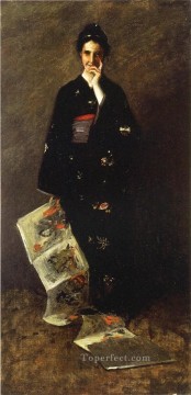 ウィリアム・メリット・チェイス Painting - 日本の本 ウィリアム・メリット・チェイス